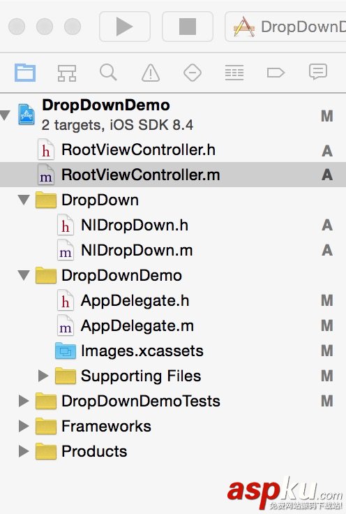 iOS,DropDown下拉效果,iOS下拉按钮效果,iOS下拉菜单