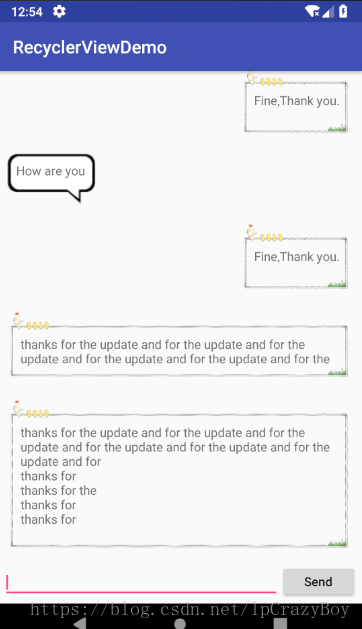 Android,RecylerView,聊天框