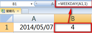 excel,日期,星期几