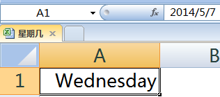 excel,日期,星期几
