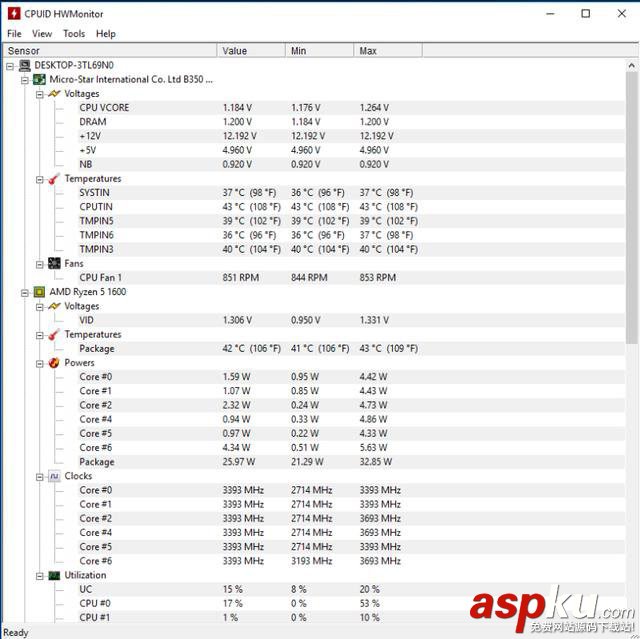 AMD,锐龙,Ryzen5-1600,测试成绩,Ryzen5-1600基准测试