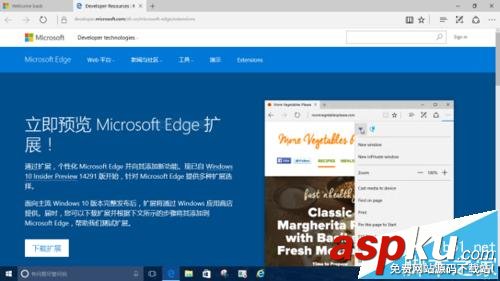 Win10.Edge浏览器,翻译扩展插件