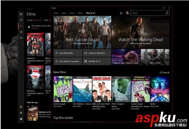 Win10,UWP版,电影和电视