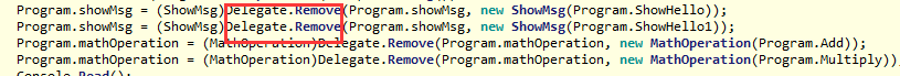 C#中委托的+=和-=深入研究