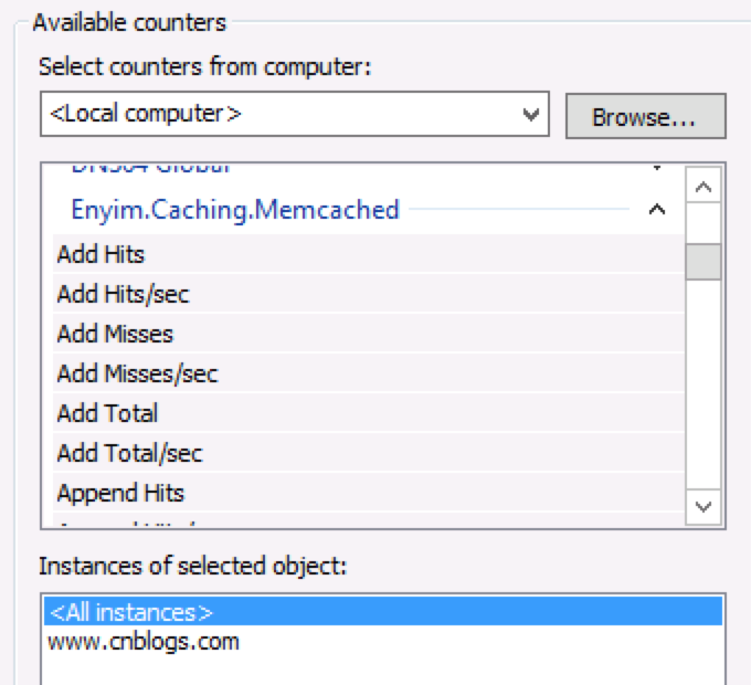 Performance Monitor EnyimMemcached