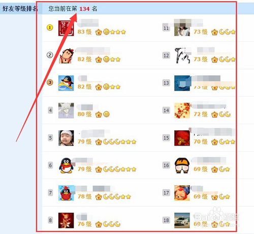 怎么查看QQ好友的等级排名