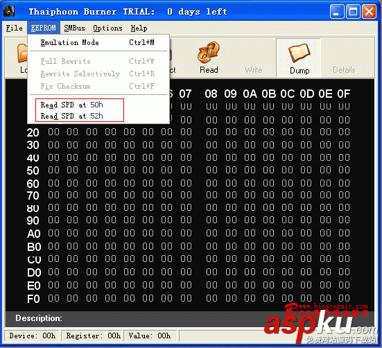 使用Thaiphoon更改DDR2内存条SPD信息