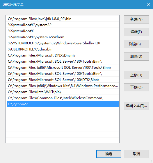 Win10,python3.5,python2.7,环境变量配置