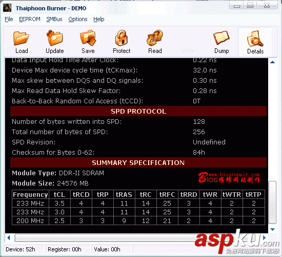 使用Thaiphoon更改DDR2内存条SPD信息