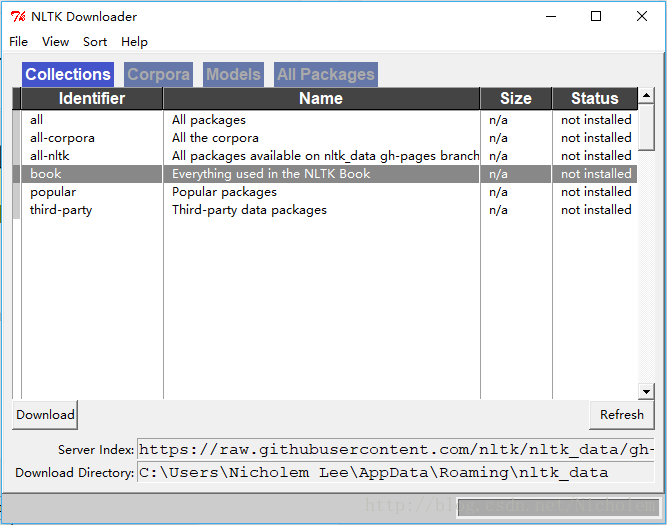 Windows,Anaconda2,安装,NLTK