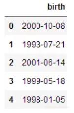 Python,dataframe,出生日期