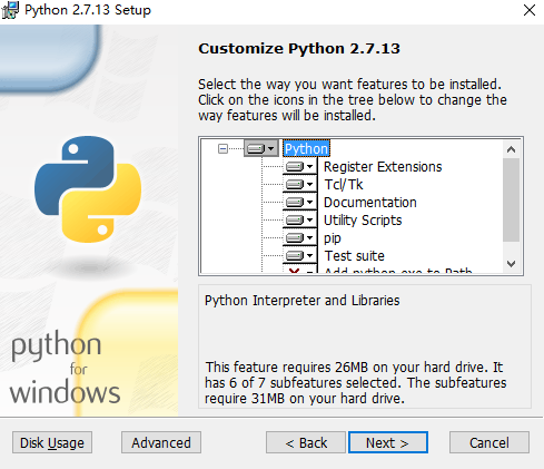 Win10,python2.7.13,安装,配置