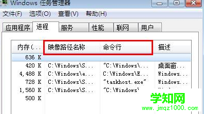 如何让win7电脑的任务管理器显示映像路径？