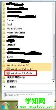 点击windows XP Mode