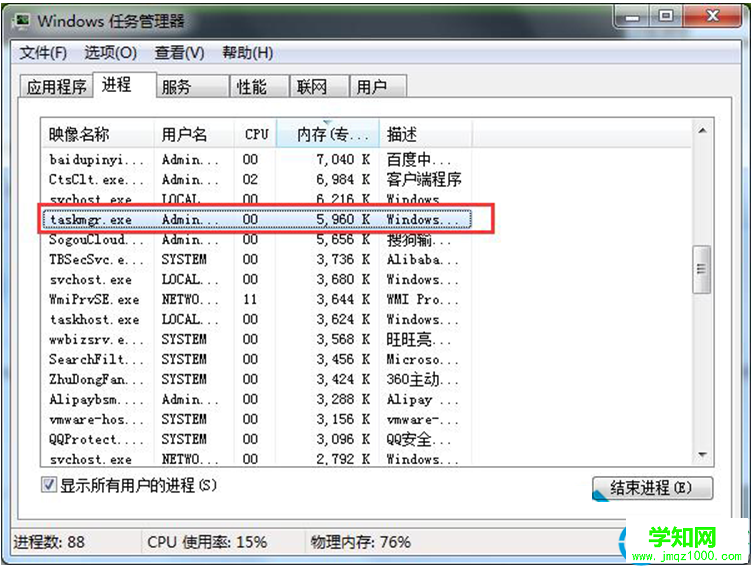 Win7系统中的taskmgr.exe是什么进程？   