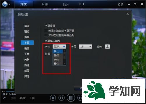 win7系统下迅雷看看更改字幕字体的方法