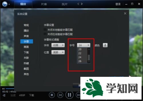 win7系统下迅雷看看更改字幕字体的方法