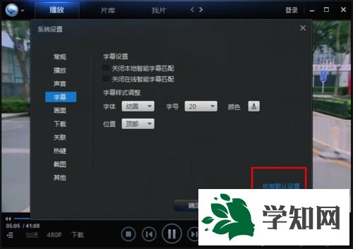 win7系统下迅雷看看更改字幕字体的方法