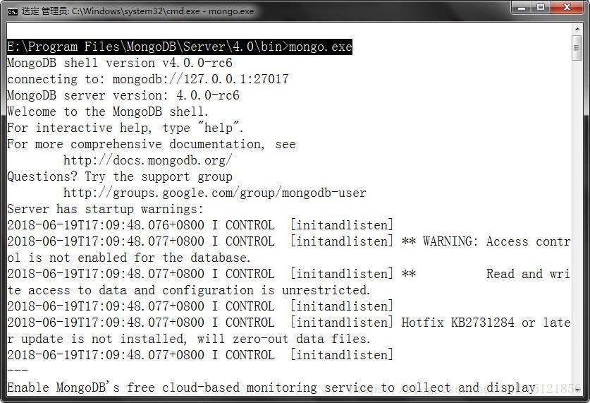 MongoDB,windows10,服务配置
