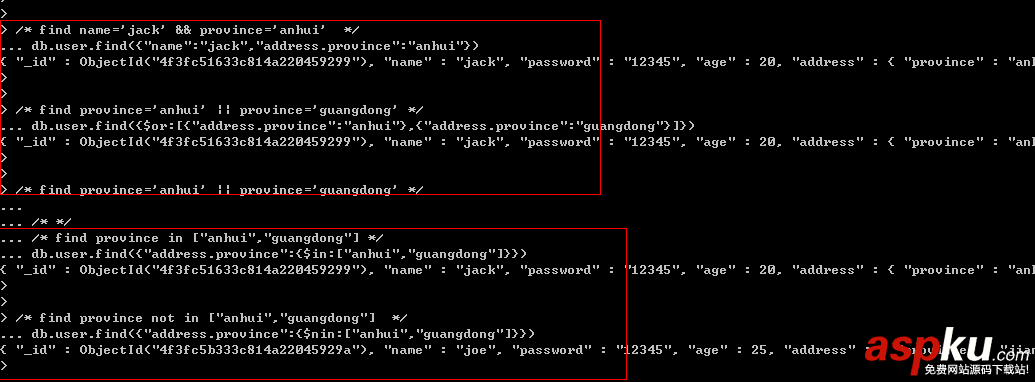 MongoDB,增删查改