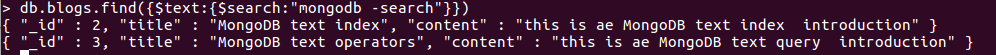 mongodb,text,search,文本搜索,index