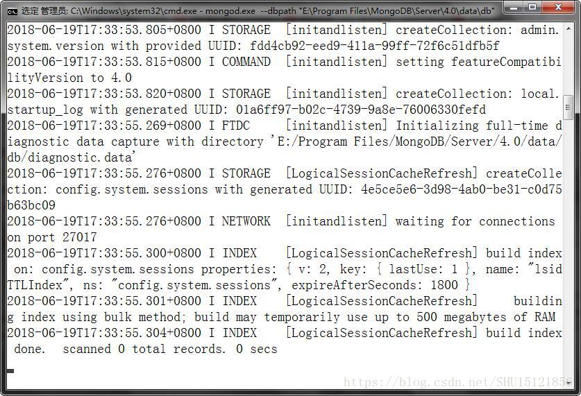 MongoDB,windows10,服务配置