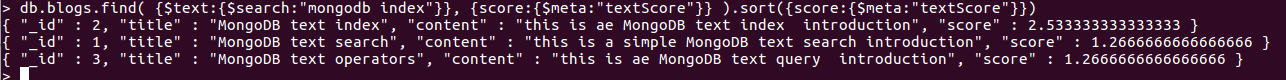 mongodb,text,search,文本搜索,index