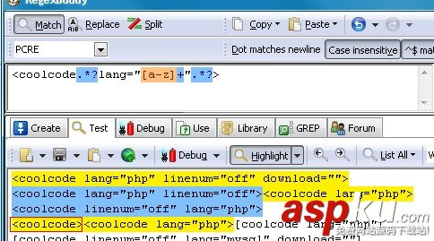 coolcode转SyntaxHighlighter与Mysql正则表达式实现分析