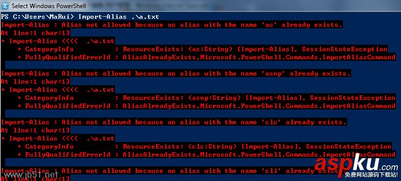 PowerShell,Aliases