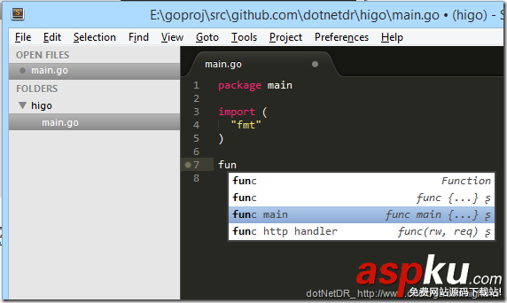 golang,Sublime Text,开发调试环境