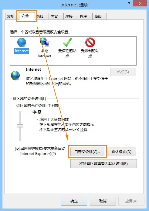 IE安全的自定义级别