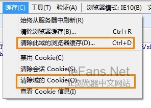 清除 Cookie 和缓存