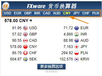 切换默认查询的货币类型