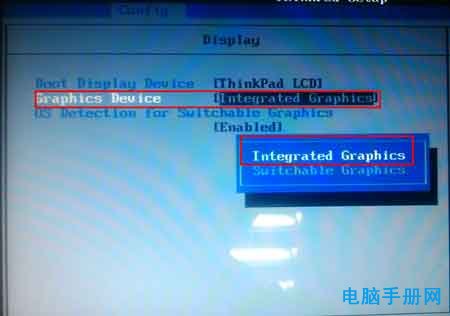 Thinkpad笔记本使用集成显卡方法图