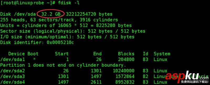 centos,fdisk,扩展分区,容量大小