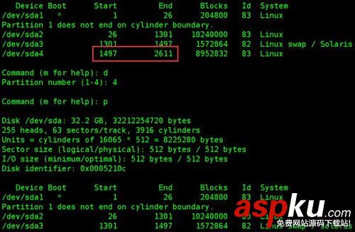 centos,fdisk,扩展分区,容量大小