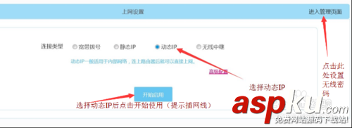 阿里智能无线路由器,动态IP上网