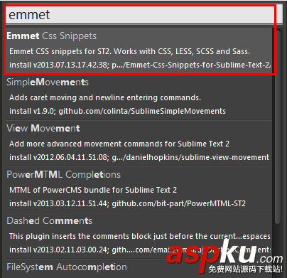 Sublimetext3,Emmet插件