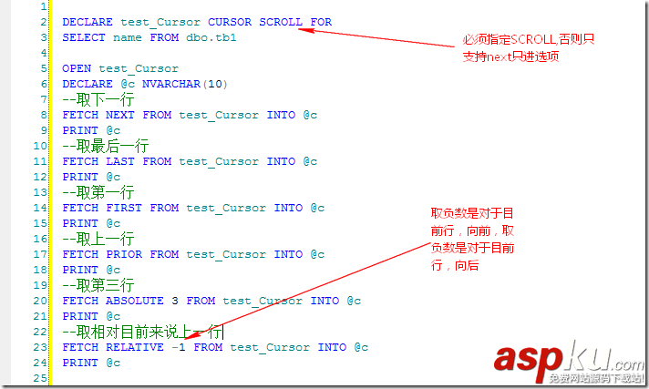 sql游标读取,sqlserver游标,生命周期