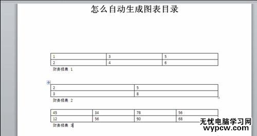 word2010中如何自动生成图表目录