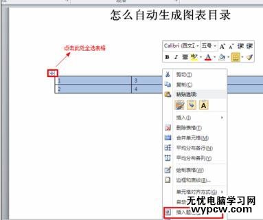 word2010中如何自动生成图表目录