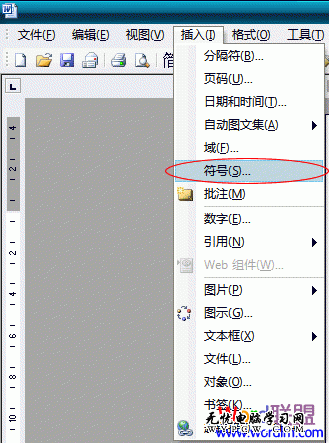 Word2003里插入特殊符号