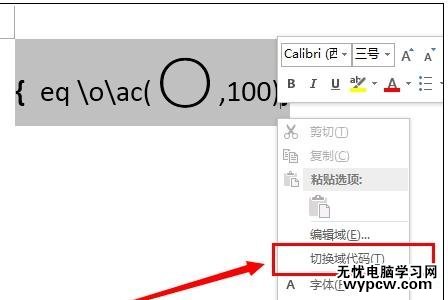 word2013中如何输入带圈100