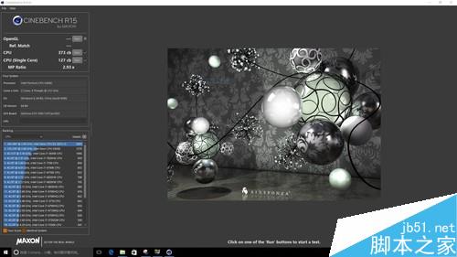 Cinebench R15 多核373CB 单核127CB