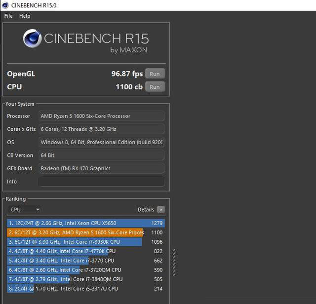 AMD锐龙Ryzen5-1600测试成绩爆出 基准测试成绩超过同级i5处理器