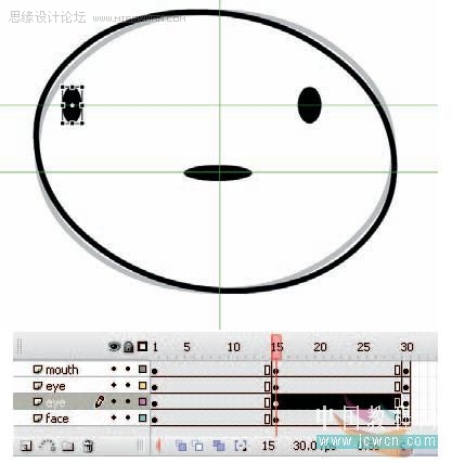 Flash cs3鼠绘教程：绘制一个大头表情,PS教程,思缘教程网