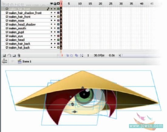 Flash cs3鼠绘教程：绘制摇动的卡通头像,PS教程,思缘教程网