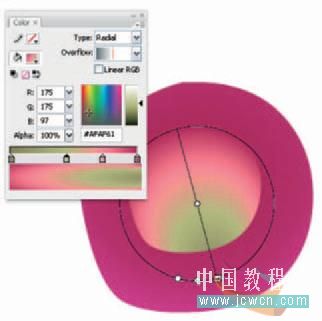 Flash cs3教程：仿真艺术设计1.13――渐变填充实现写实效果的技巧_中国教程网