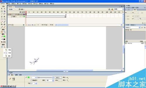 flash制作引导层动画-飞机飞行