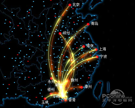 色情业被曝！围观百度东莞8小时迁徙图